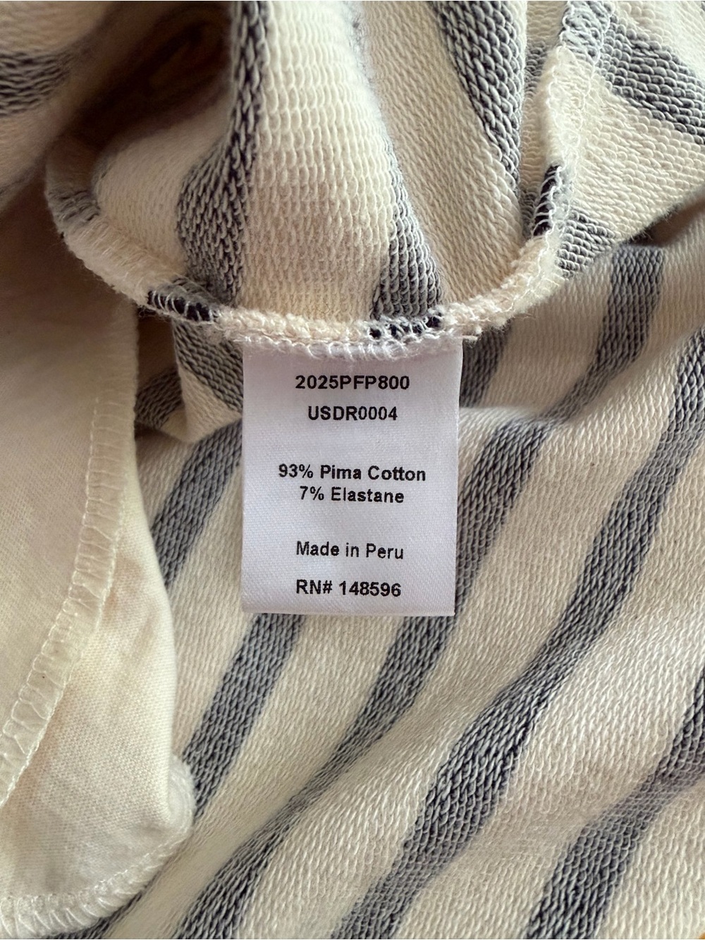 NWT Universal Standard Black and Cream Striped Misa Tie Sweatshirt Dress - Picture 7 of 7